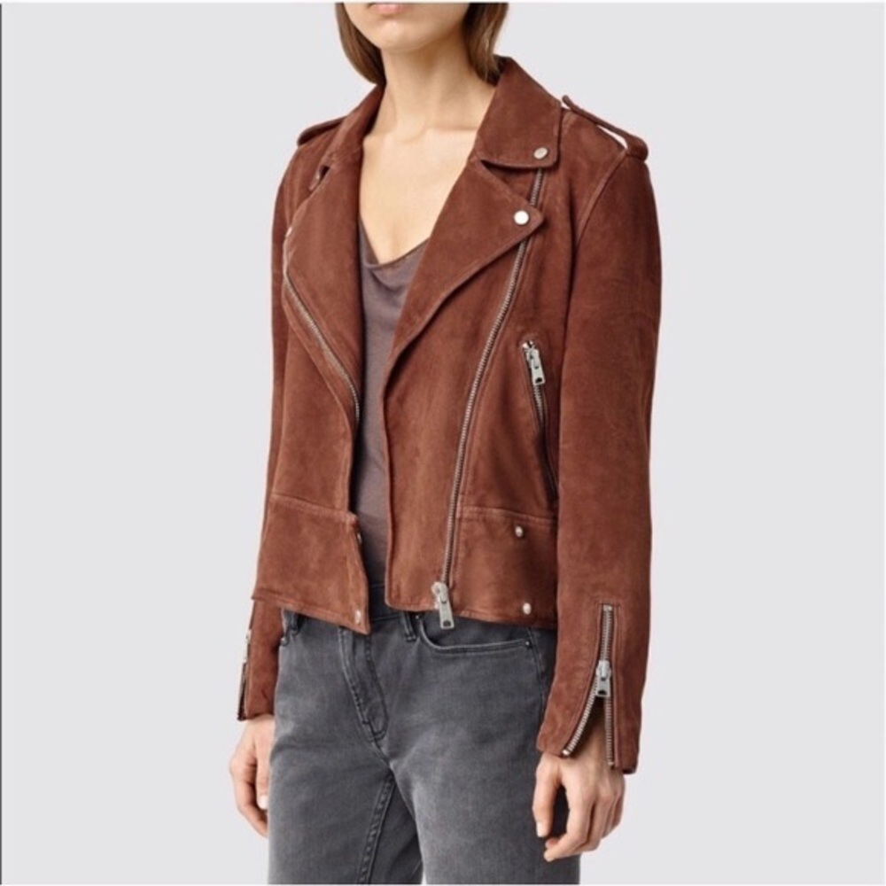 ALLSAINTS Holme Suede Leather Biker Jacket